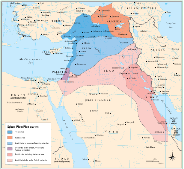 Sykes Picot Map 1916 - worldbulletin.net